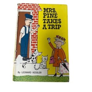 Grosset & Dunlap Mrs. Pine Takes a Trip Book Kids Yellow Vintage 1966 Kessler